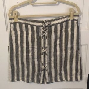 Madewell linen stripped skirt